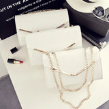 Hot Women Handbag Small V-Shape Chain Vintage Messenger Lady Shoulder Bag