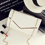 Hot Women Handbag Small V-Shape Chain Vintage Messenger Lady Shoulder Bag