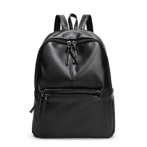 Lady PU Leather Backpack Female Travel Bag