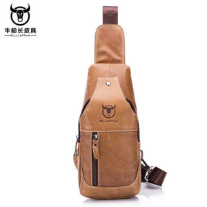 Men's Leather Messenger Bag Chest Bag