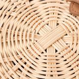 Hand Woven Round Rattan Bag for Women - Beach Bag