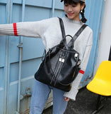 Women PU Leather Backpack Female Leisure Travel Bag