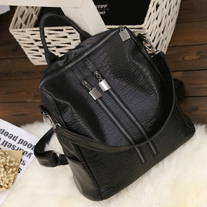 Women PU Leather Backpack Female Leisure Travel Bag