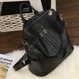 Women PU Leather Backpack Female Leisure Travel Bag