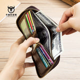 Men's Leather Short Zipper Clutch Wallet