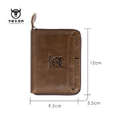 Men's Leather Short Zipper Clutch Wallet