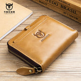Men's Leather Short Zipper Clutch Wallet