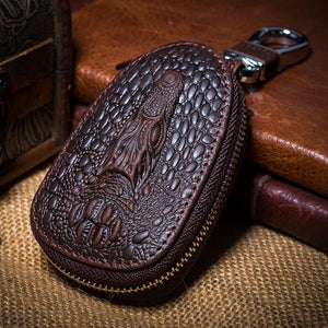 Men's Small Leather Key Wallet for Car
