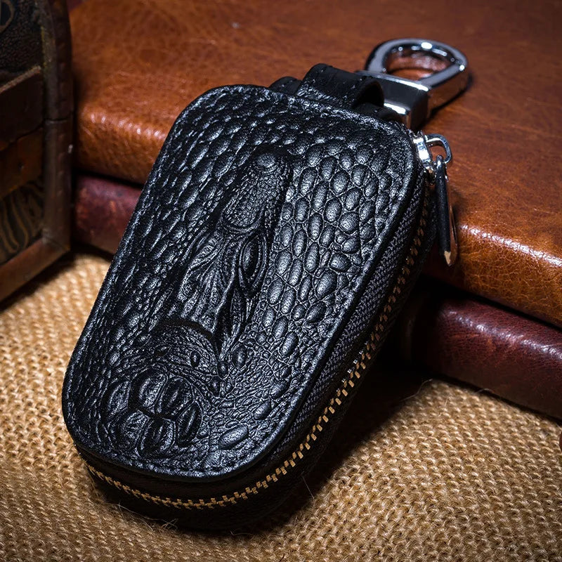 Men's Small Leather Key Wallet for Car