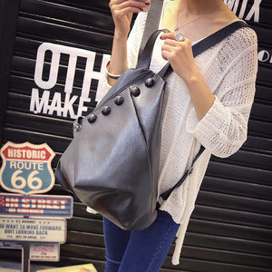 Women PU Leather Backpack with Multiple Pockets