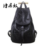 Lady Leather Backpack Female Travel Bag