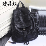 Lady Leather Backpack Female Travel Bag