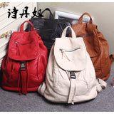 Lady Leather Backpack Female Travel Bag