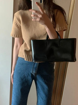 Korean Women Bag PU Autumn Vintage Bucket Shoulder Bags Handbags