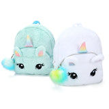 Plush Unicorn Backpack for Kids Double Shoulder Bag for Kindergarten