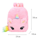 Plush Unicorn Backpack for Kids Double Shoulder Bag for Kindergarten