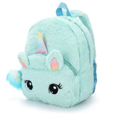 Plush Unicorn Backpack for Kids Double Shoulder Bag for Kindergarten
