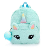 Plush Unicorn Backpack for Kids Double Shoulder Bag for Kindergarten