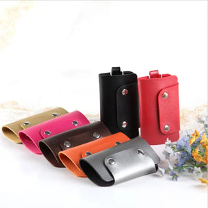 Leather Keychain Car Key Holder Bag Wallet Cover
