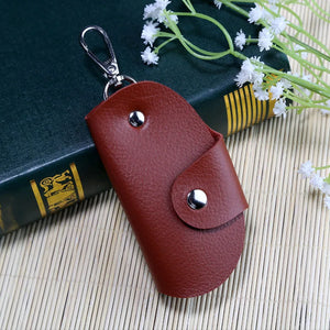 Leather Keychain Holder Bag Car Key Wallet Storage