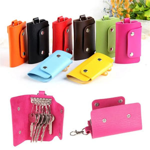 Leather Keychain Bag Key Holder Case Unisex Wallet Cover