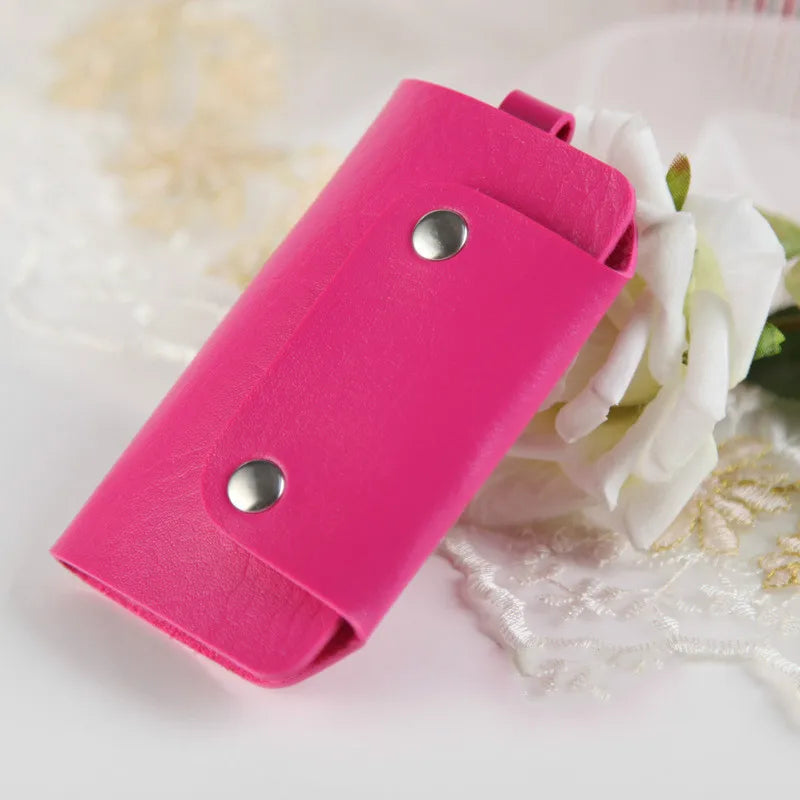Leather Keychain Holder Bag Car Key Wallet Unisex Case