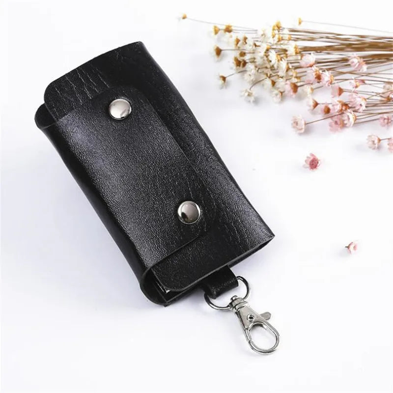 Leather Keychain Holder Bag for Car Keys and Wallet