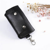 Portable Leather Key Holder Bag Case for Car Keychain Unisex Wallet Cover