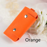 Portable Leather Key Holder Bag Unisex Wallet Cover Solid Storage Bag