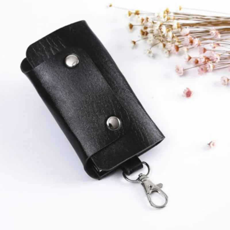 Leather Key Holder Bag Unisex Wallet Cover Storage Bag