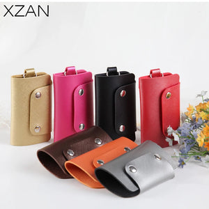 Leather Keychain Car Key Holder Unisex Wallet Cover
