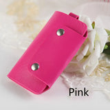 Portable Leather Key Holder Bag Unisex Wallet Cover Solid Storage Bag