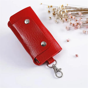 Portable Leather Key Holder Bag Case for Car Keychain Unisex Wallet Cover