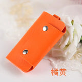 Leather Maid Holders Car Keychain Solid Key Wallet Unisex Key Organizer Pouch