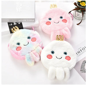 Plush Octopus Messenger Bag Female Handbag One-Shoulder Mobile Wallet