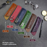 Retro Leather Pencil Bag Pluggable Pencil Pens Storage Bag