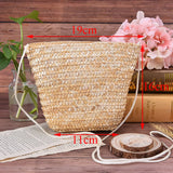 Small Rattan Grass Messenger Bag for Women