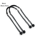 Flat Leather PU Chain Handle Silver Aluminum for O Bag