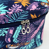 Canvas Leaf Print Cosmetic Bag for Women Makeup Storage Travel Beauty Organizer