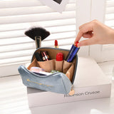 Velvet Makeup Bag Travel Cosmetic Pouch Zipper Large Solid Female Necessaries