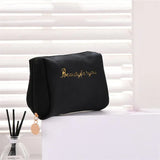 Women Velvet Make Up Bag Travel Cosmetic Pouch Zipper Large Solid Female