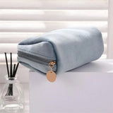 Velvet Make Up Bag Travel Large Cosmetic Bag Zipper Solid