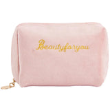 Women Velvet Make Up Bag Travel Cosmetic Pouch Zipper Large Solid Female