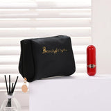Velvet Makeup Bag Travel Cosmetic Pouch Zipper Large Solid Female Necessaries