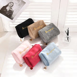 Velvet Makeup Bag Travel Cosmetic Pouch Zipper Large Solid Female Necessaries