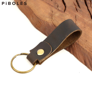 Cowskin Key Wallet Leather Keychain Smart Key Holder Portable Keyring