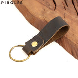 Cowskin Key Wallet Leather Keychain Smart Key Holder Portable Keyring