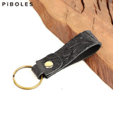 Cowskin Key Wallet Leather Keychain Smart Key Holder Portable Keyring