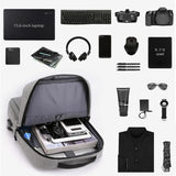 Men Laptop Backpack with USB Interface Waterproof School Bag