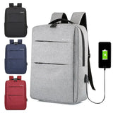 Men Laptop Backpack with USB Interface Waterproof School Bag